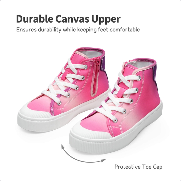 [LilLegends CourtStar] Kids Canvas High-Top Casual Sneakers - HOT PINK-PURPLE - 3